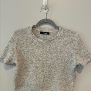Gray Knit Crop Top